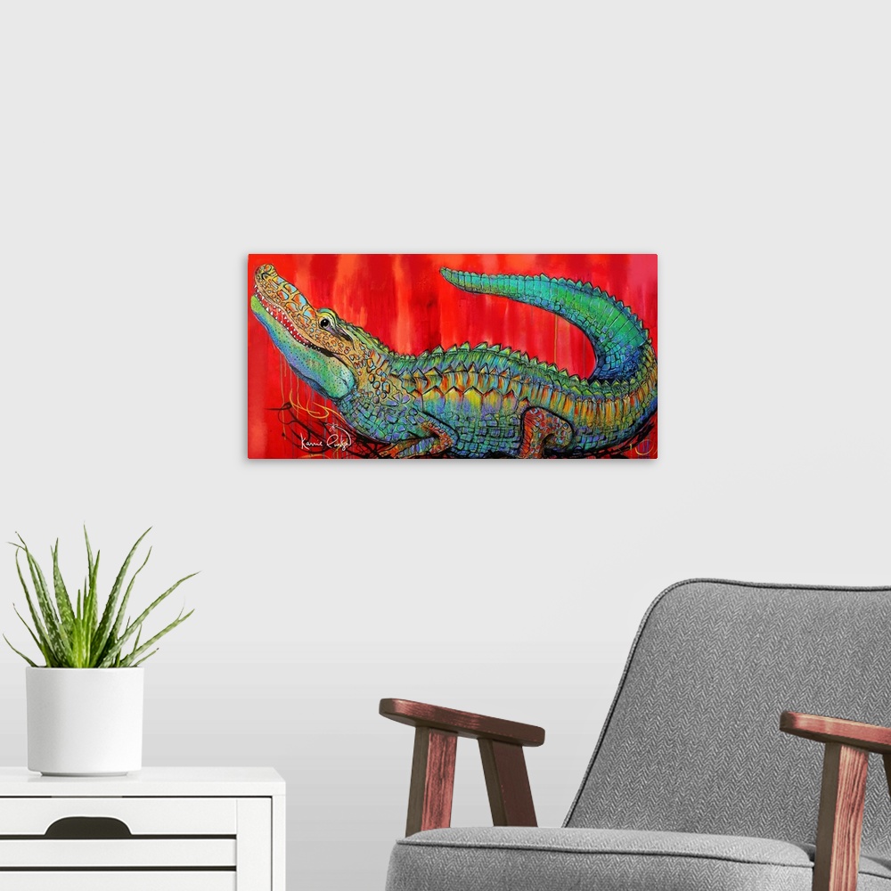 A modern room featuring Alligator