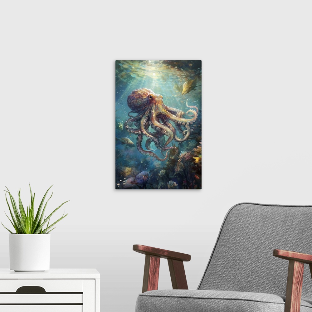 A modern room featuring Anime - Octopus I