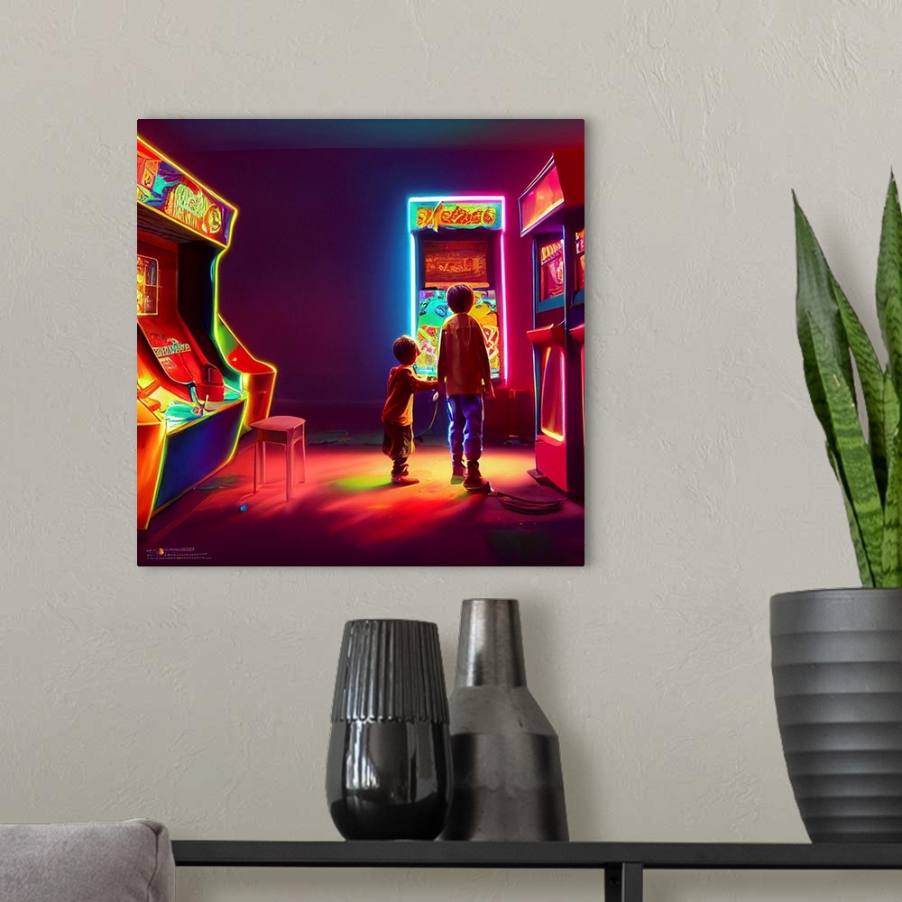 A modern room featuring Arcade Kids II