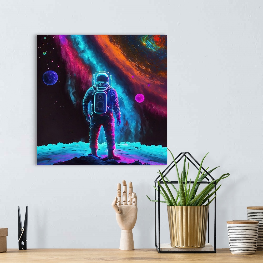 A bohemian room featuring Astronaut
