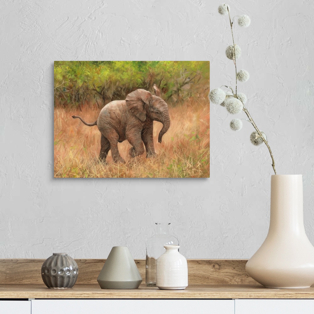 A farmhouse room featuring Baby African Elephant