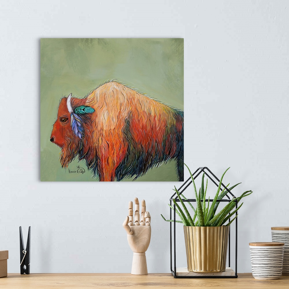 A bohemian room featuring Bison