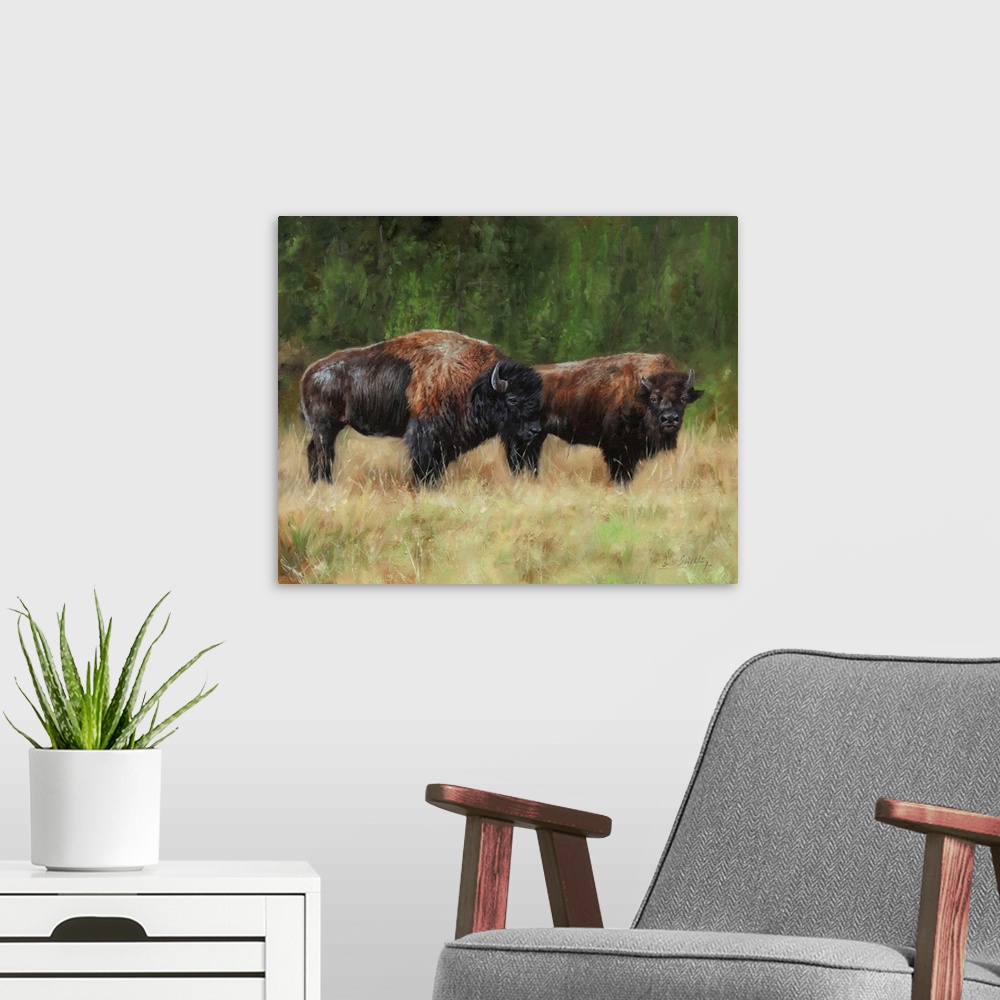 A modern room featuring Bison Pair
