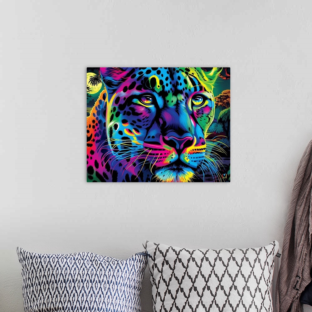 A bohemian room featuring Black Jaguar Abstract