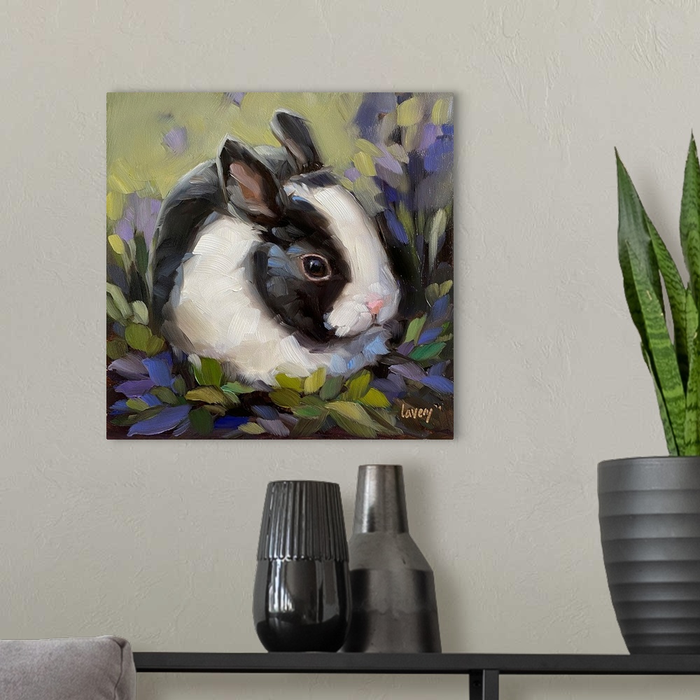 A modern room featuring Blueberry Bunny