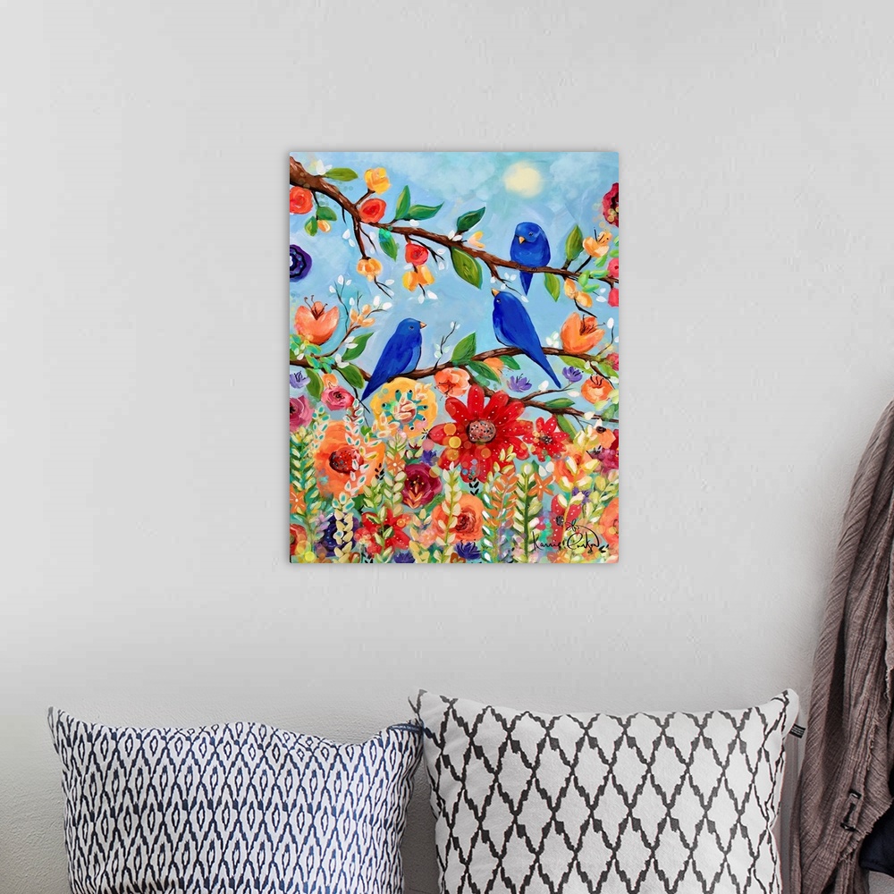 A bohemian room featuring Bluebird Sand Blossoms