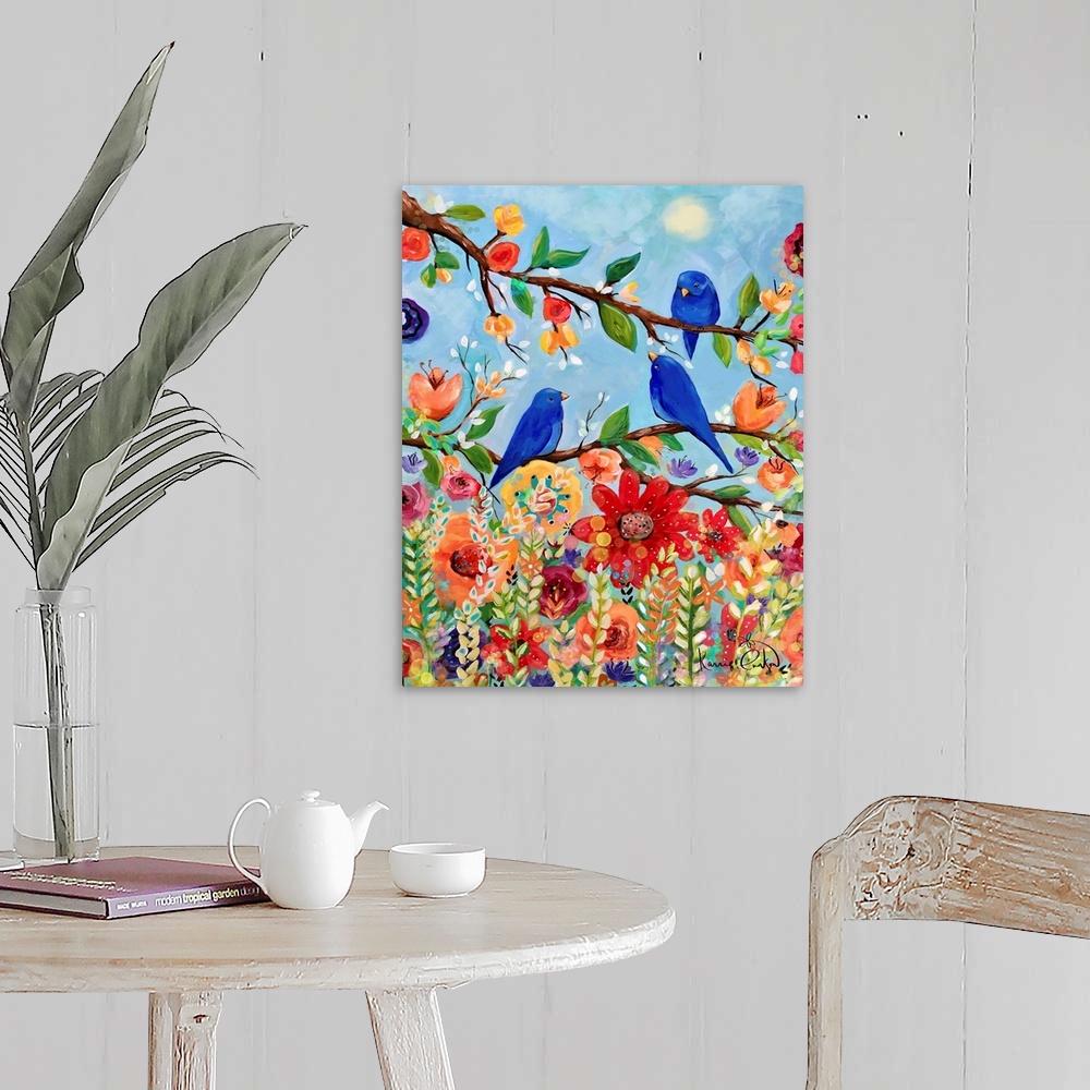 A farmhouse room featuring Bluebird Sand Blossoms