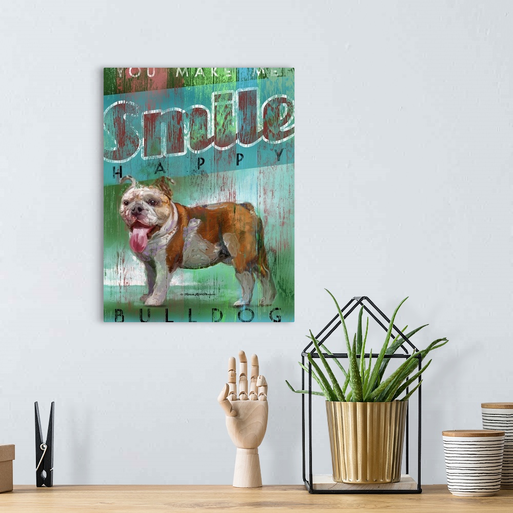 A bohemian room featuring Bulldog Smile