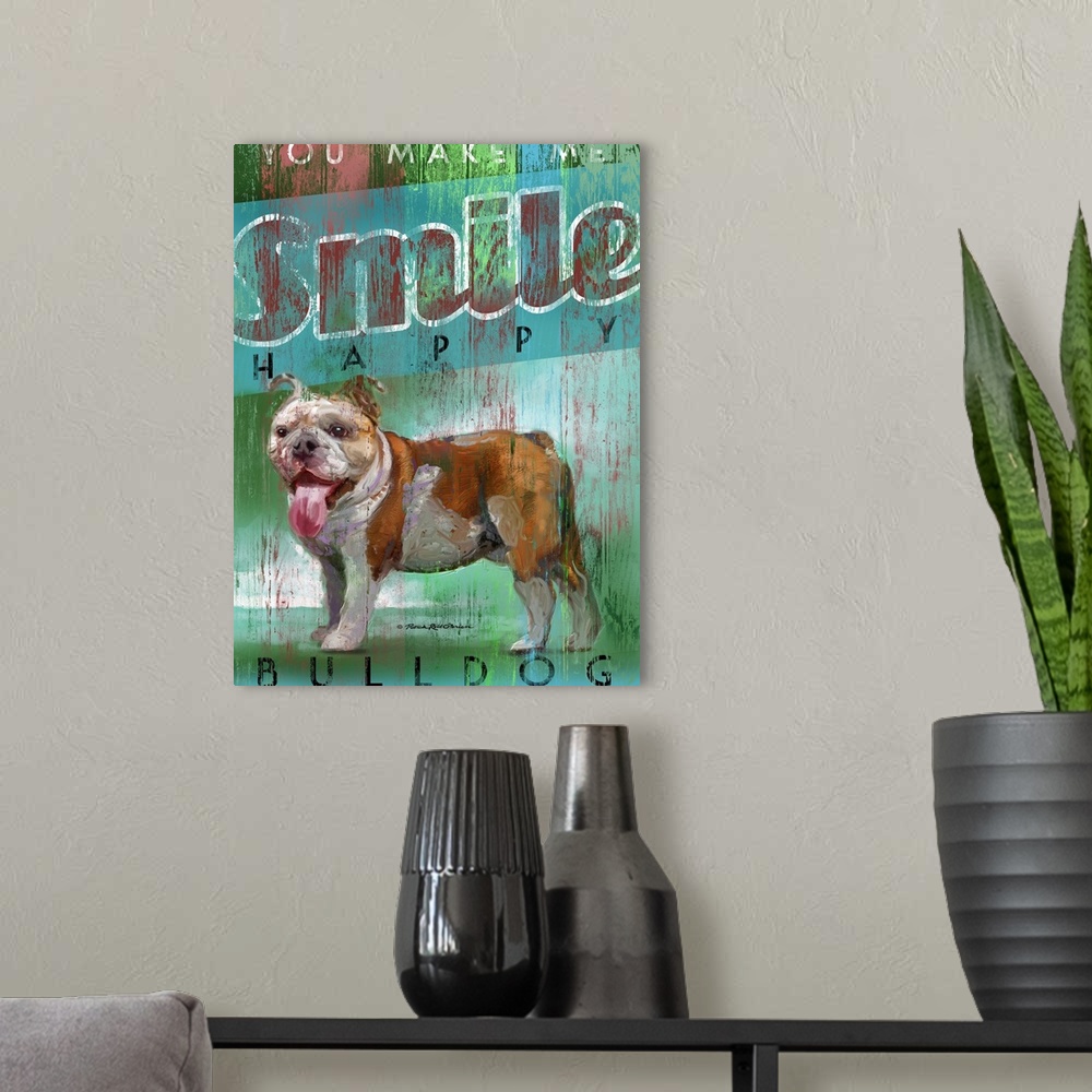 A modern room featuring Bulldog Smile
