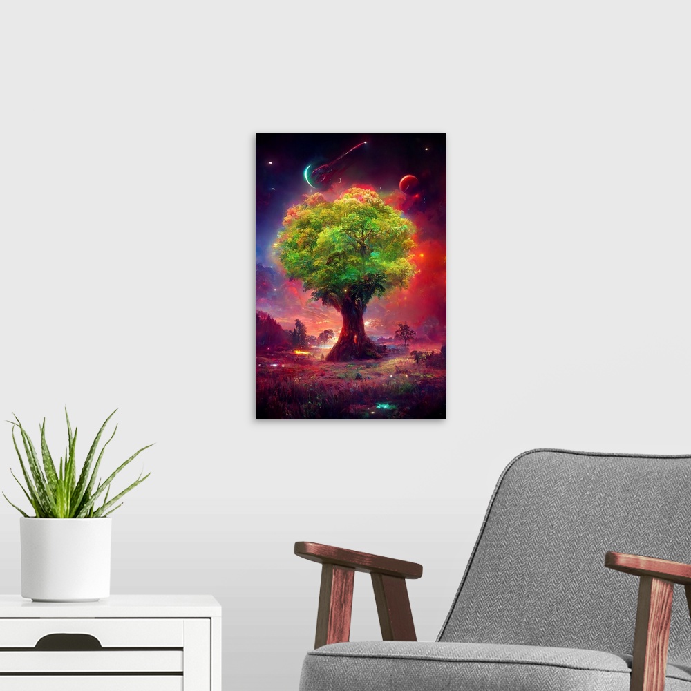 A modern room featuring Celestial Tree Of Life