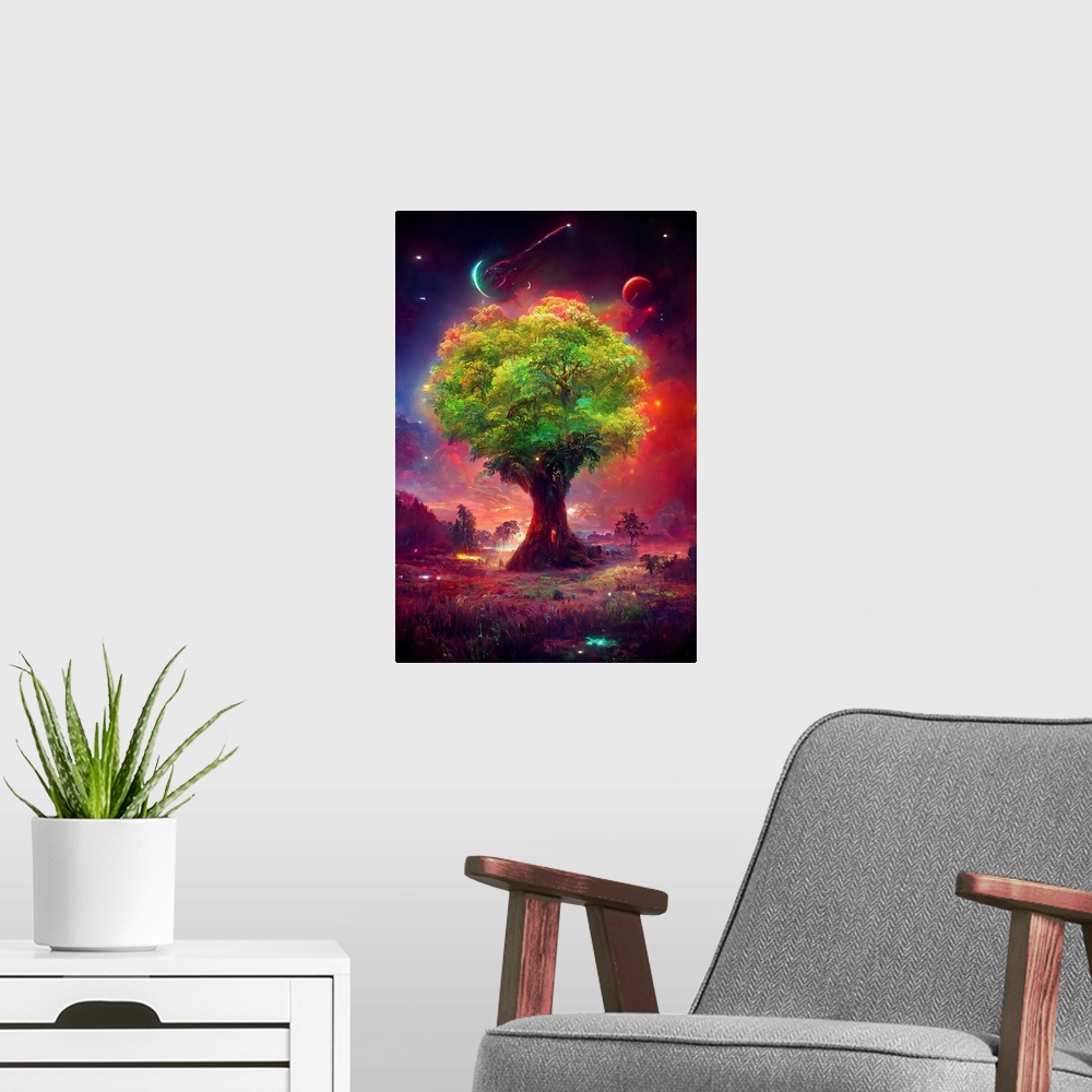 A modern room featuring Celestial Tree Of Life