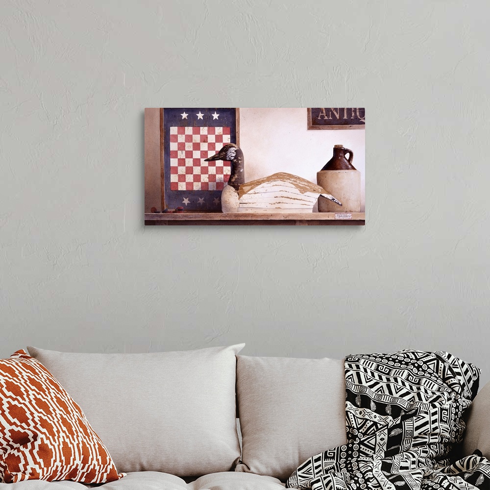 A bohemian room featuring Checkers And Slats