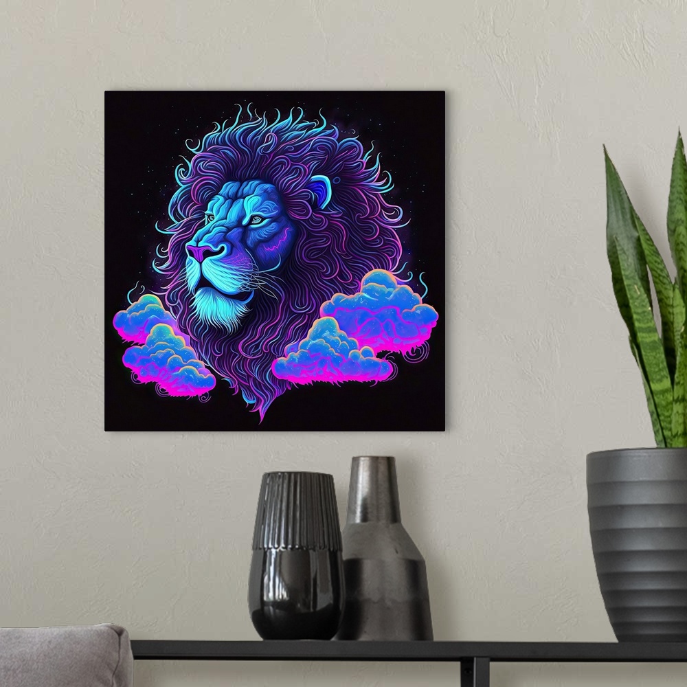 A modern room featuring Clouded Lion I