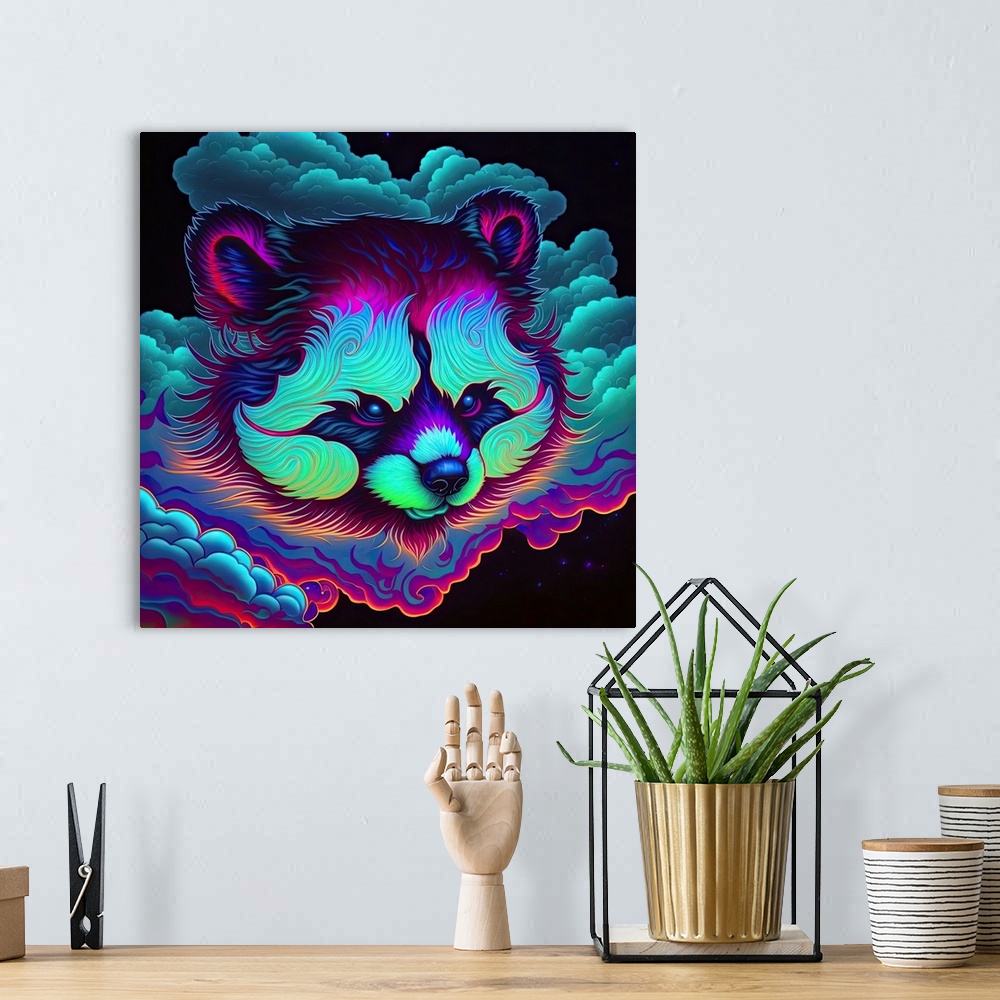 A bohemian room featuring Clouded Red Panda I