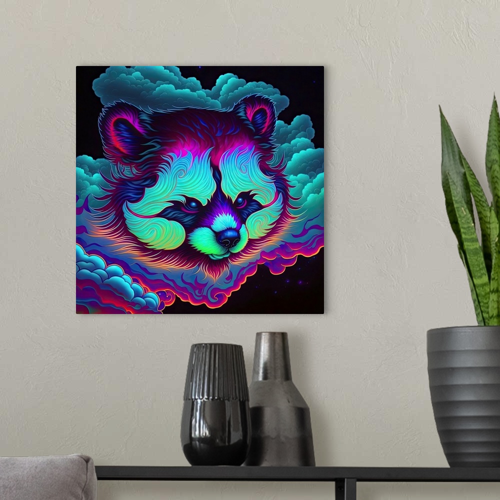 A modern room featuring Clouded Red Panda I