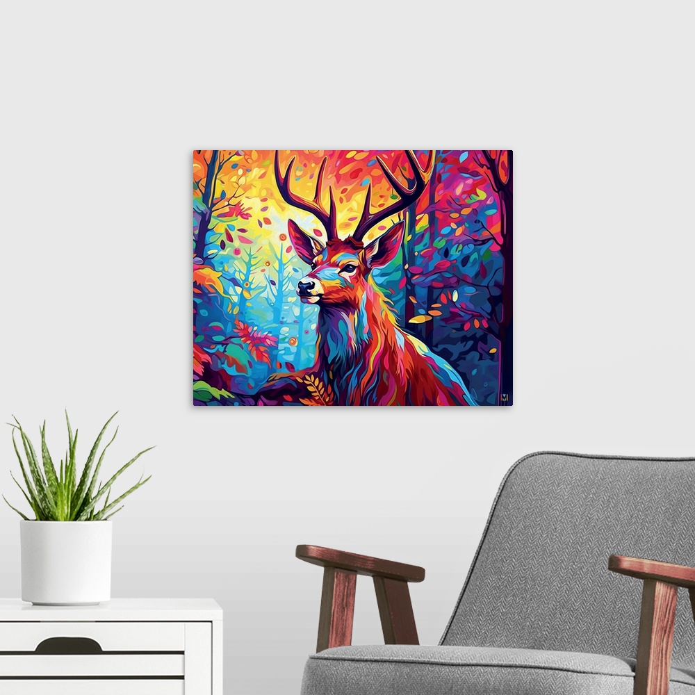 A modern room featuring Colorful Buck