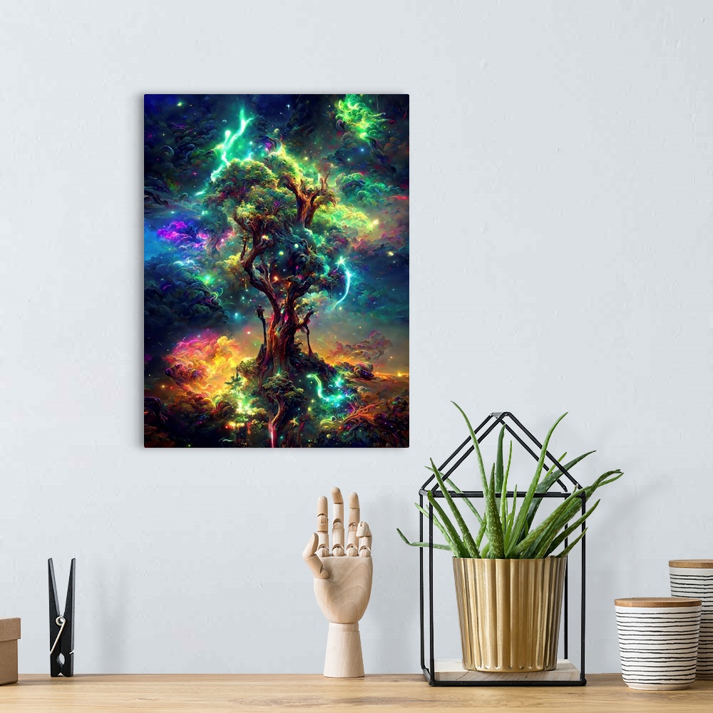 A bohemian room featuring Cosmic Tree Of Life