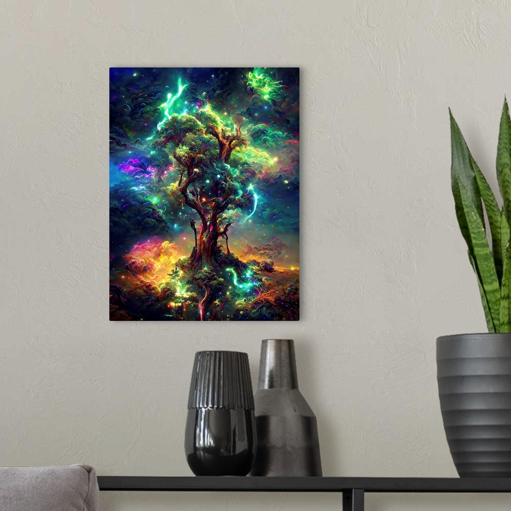 A modern room featuring Cosmic Tree Of Life