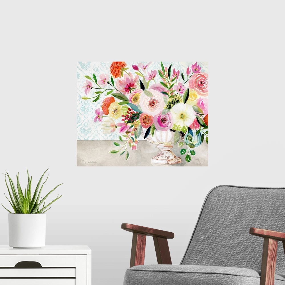 A modern room featuring Dance Of Flowers