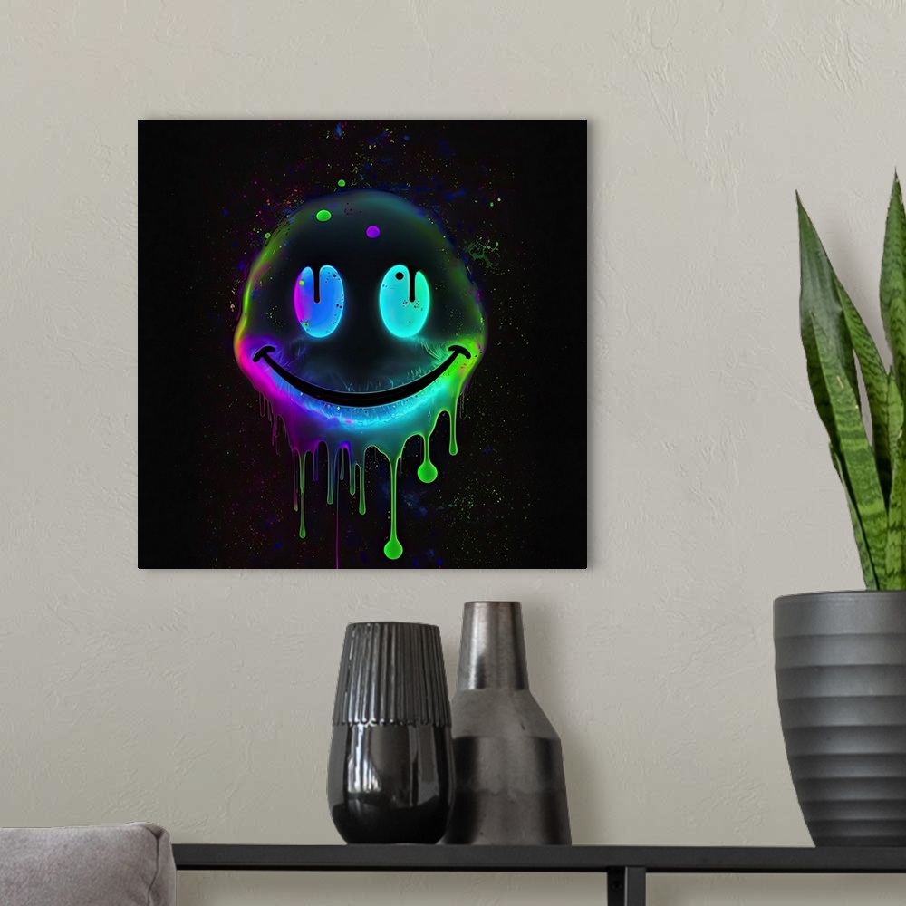 A modern room featuring Drip Smiley I