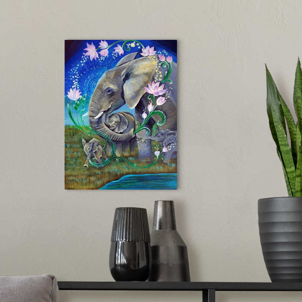 A modern room featuring Elephants for Peace
