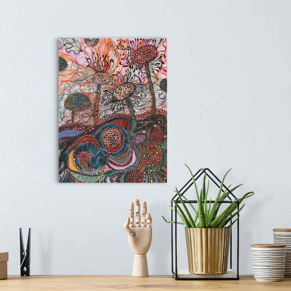 A bohemian room featuring Flower Heads