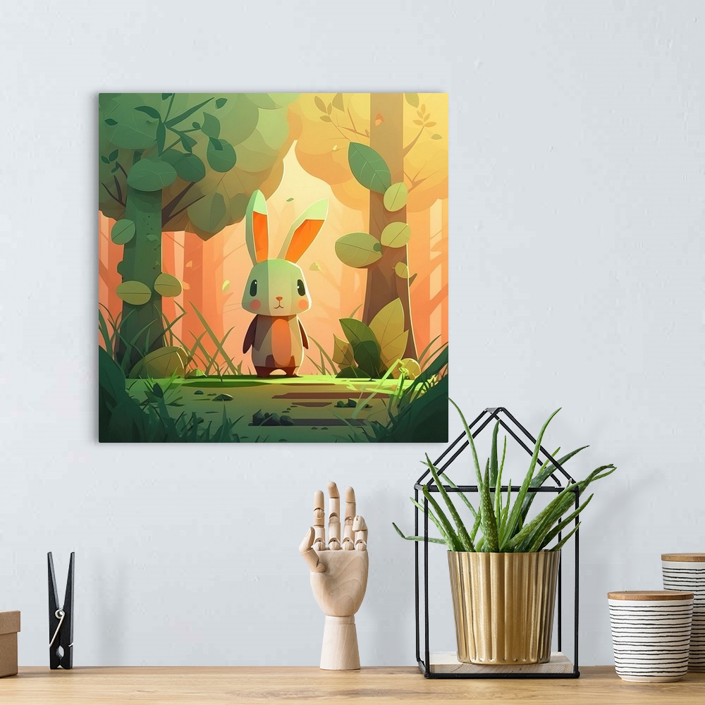 A bohemian room featuring Forest Bunny I