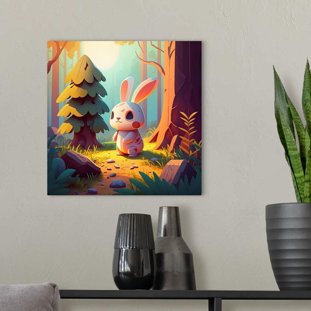 A modern room featuring Forest Bunny V