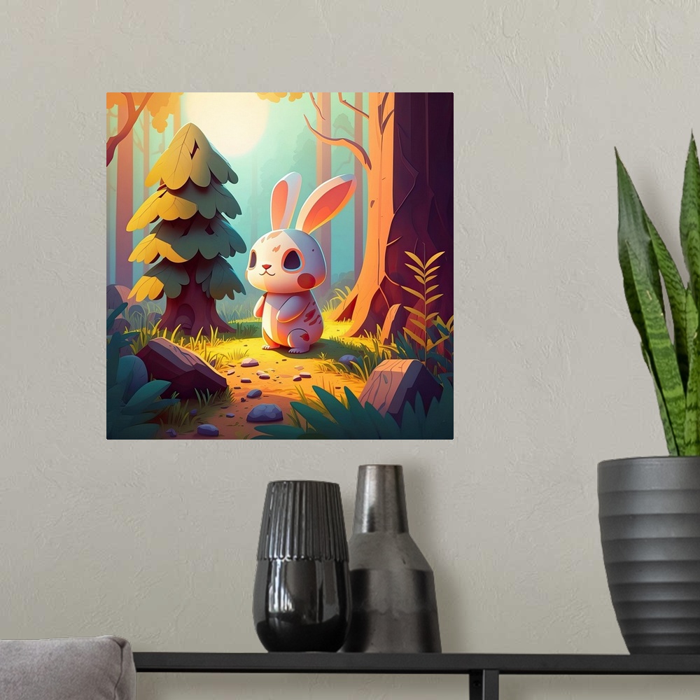 A modern room featuring Forest Bunny V