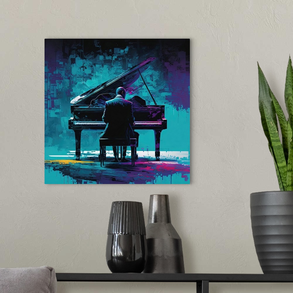 A modern room featuring Grand Piano