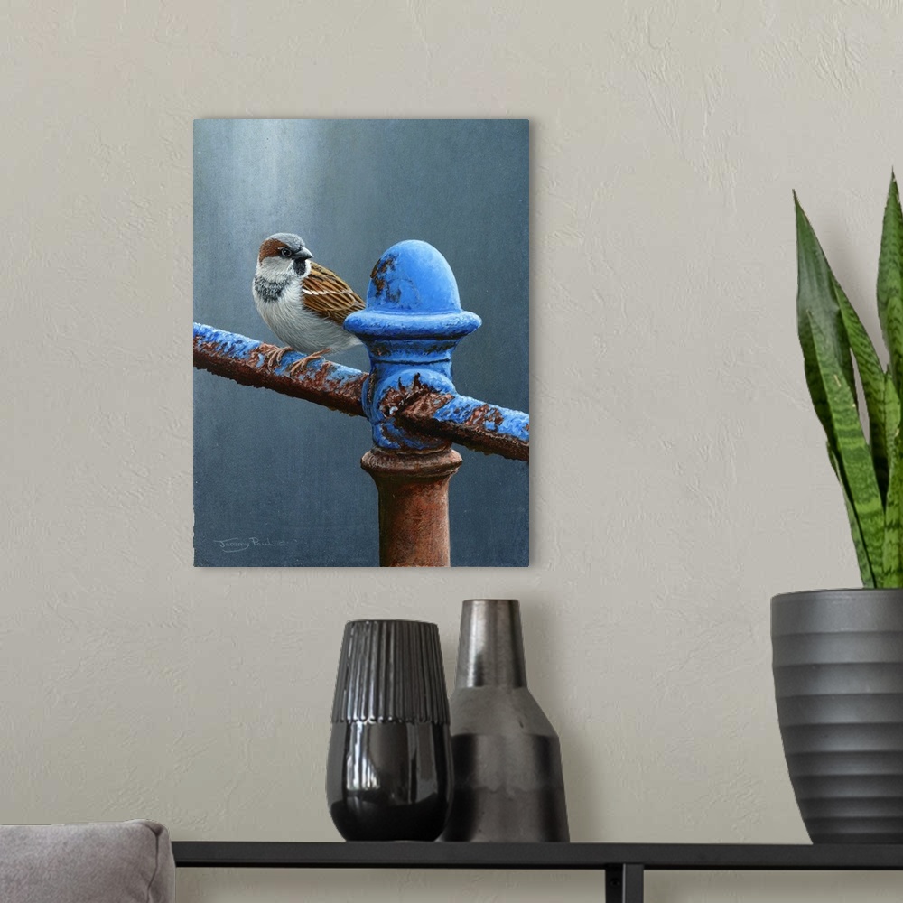 A modern room featuring Kind Of Blue - House Sparrow