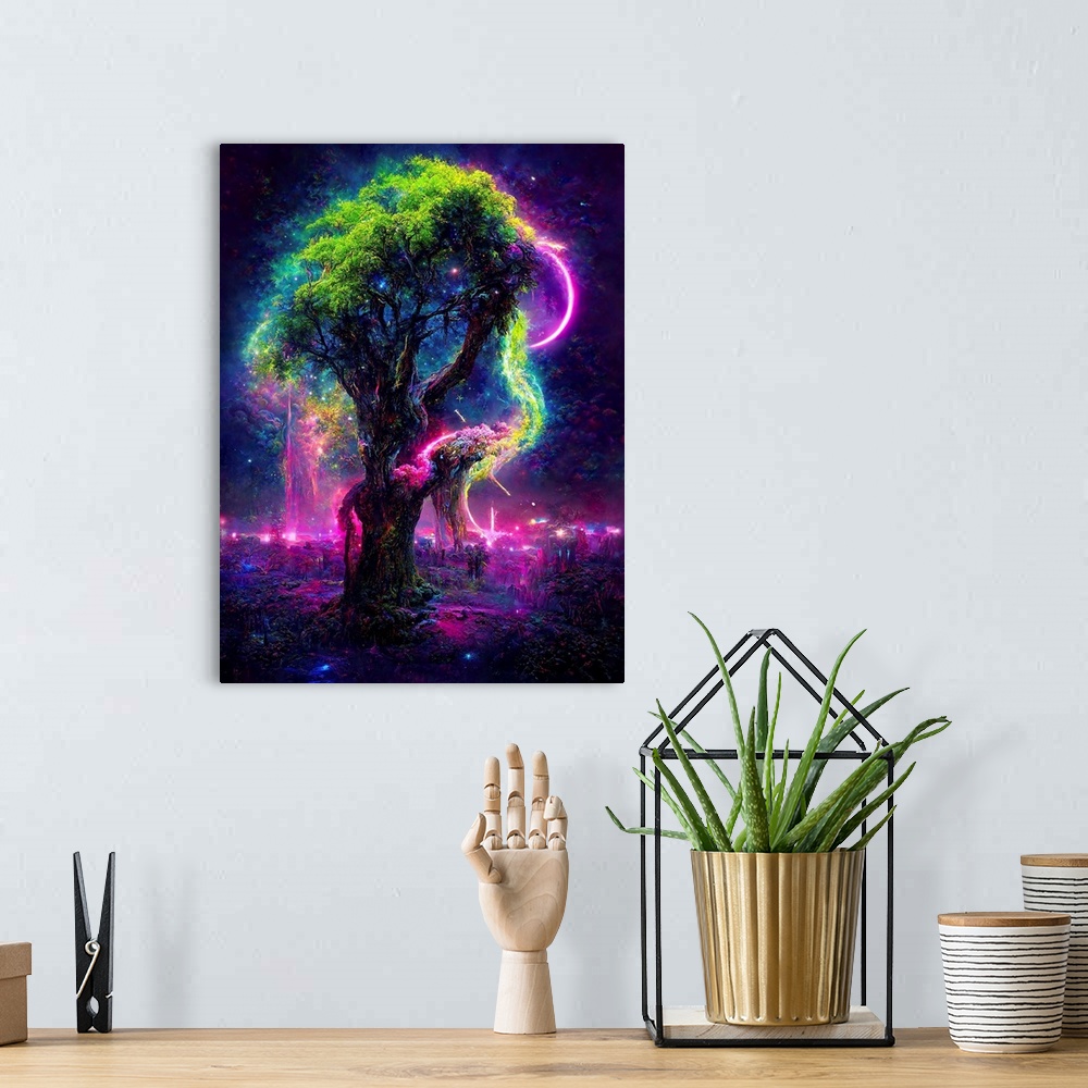 A bohemian room featuring Neon Oak Tree