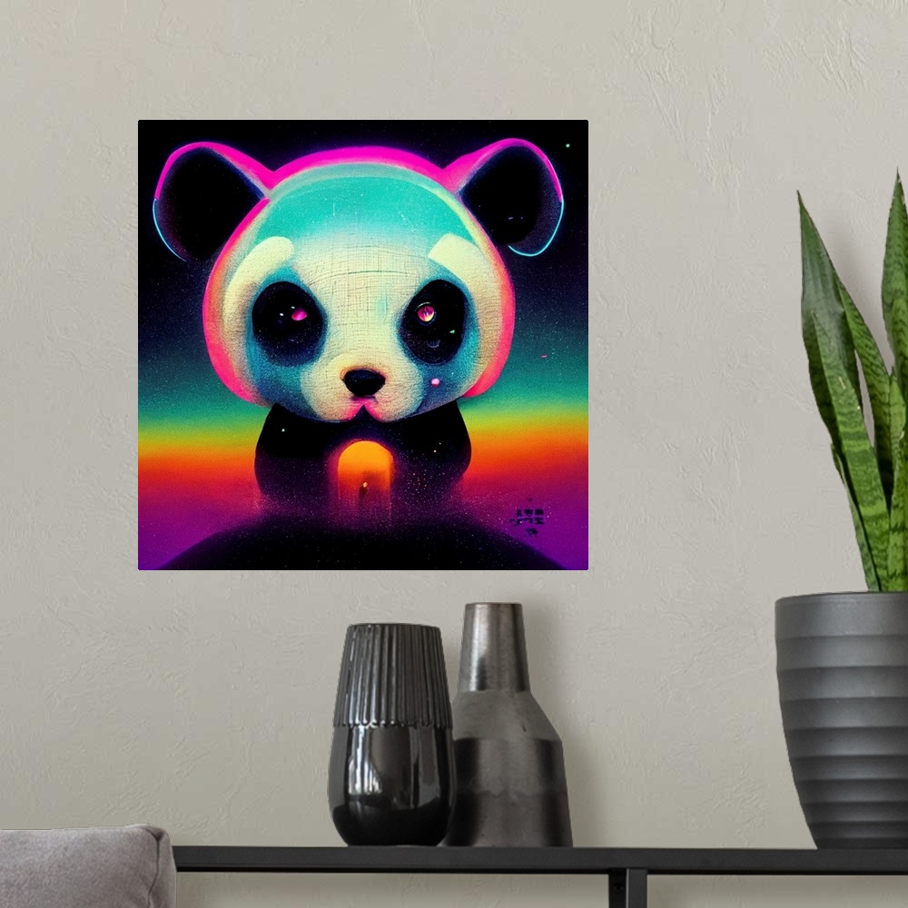 A modern room featuring Neon Panda
