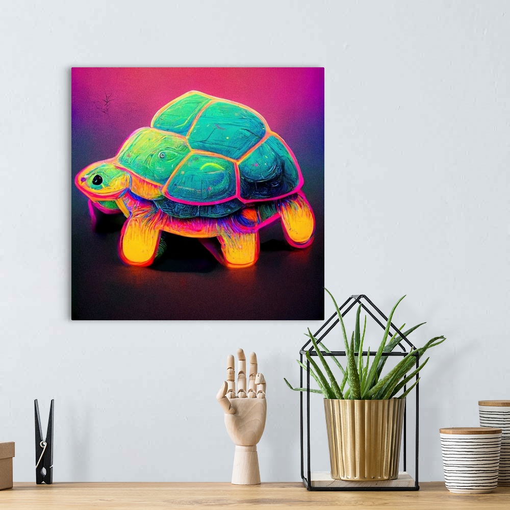 A bohemian room featuring Neon Turtle