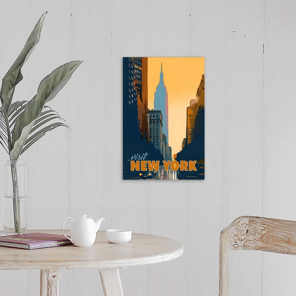 A farmhouse room featuring New York Poster