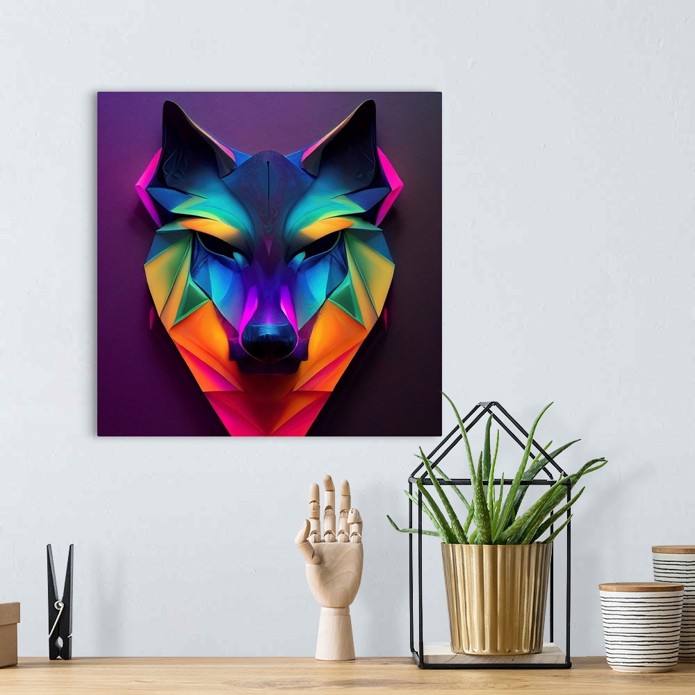A bohemian room featuring Origami Wolf