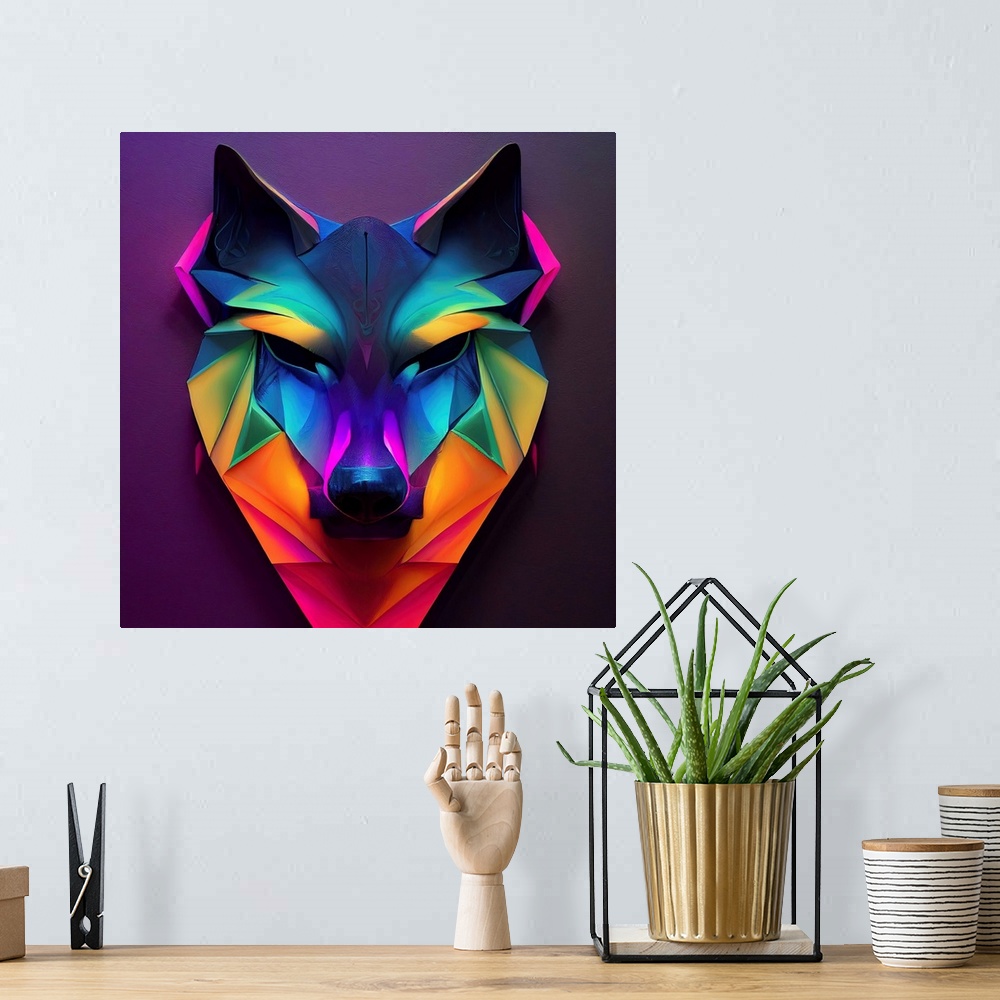 A bohemian room featuring Origami Wolf