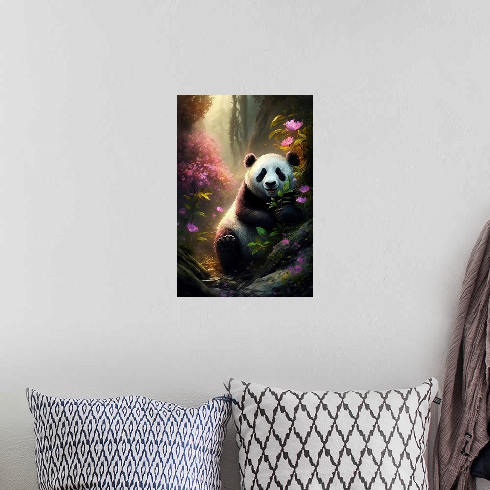 A bohemian room featuring Panda Real I