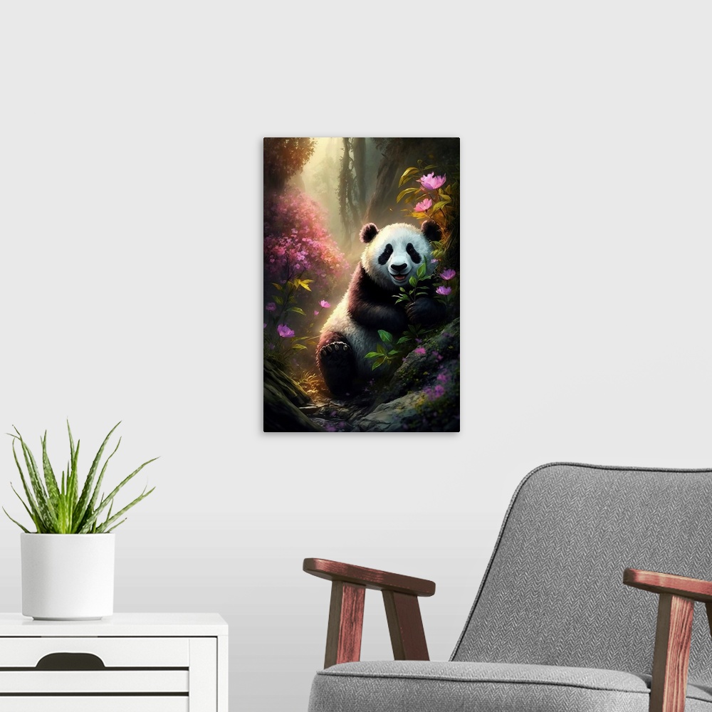 A modern room featuring Panda Real I