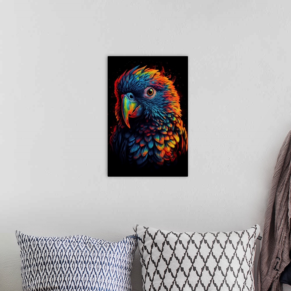 A bohemian room featuring Parrot I