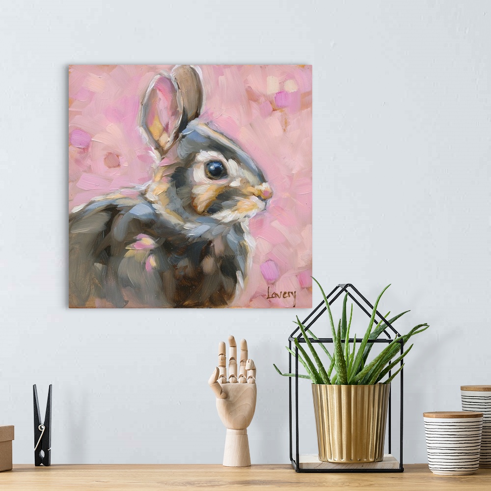 A bohemian room featuring Pink Spring Bunny