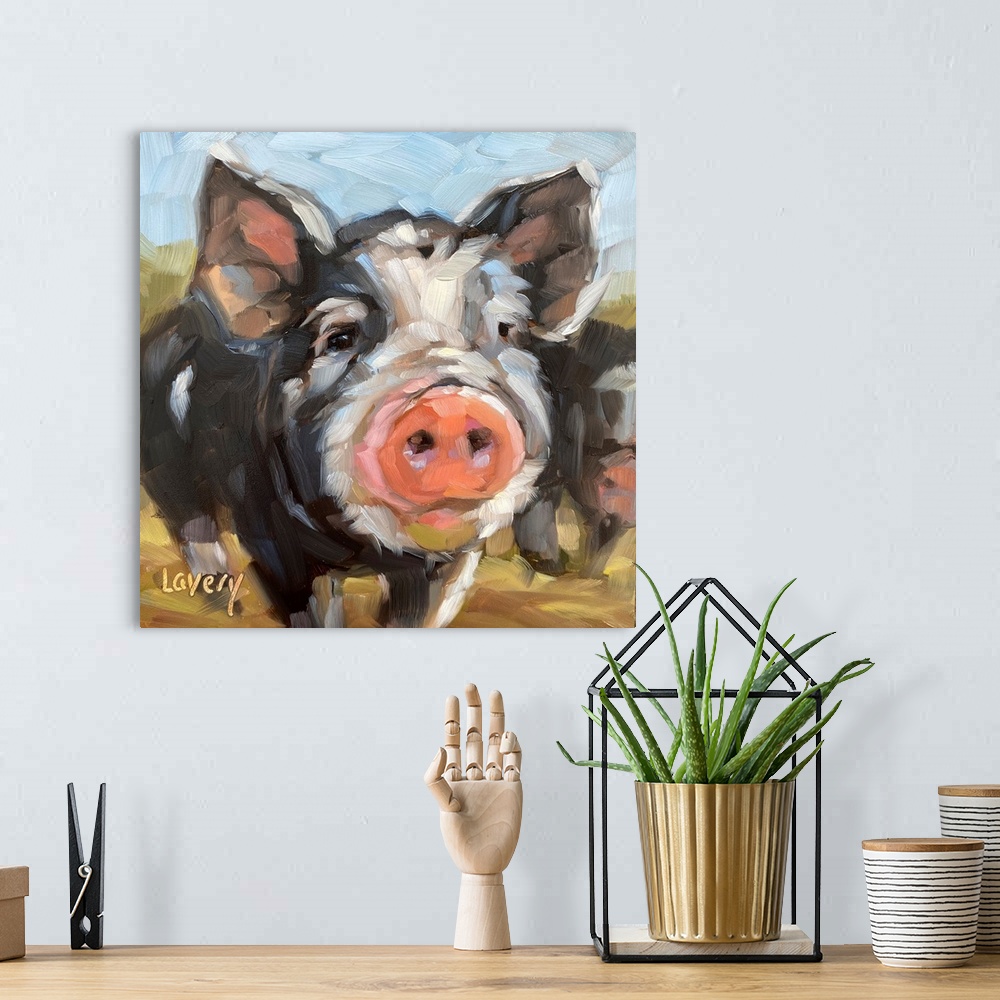 A bohemian room featuring Piper The Pig
