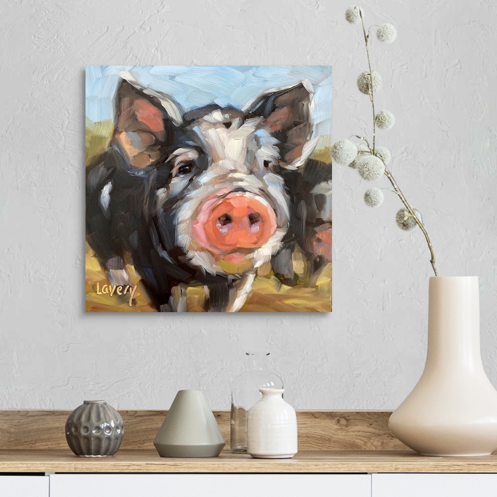 A farmhouse room featuring Piper The Pig