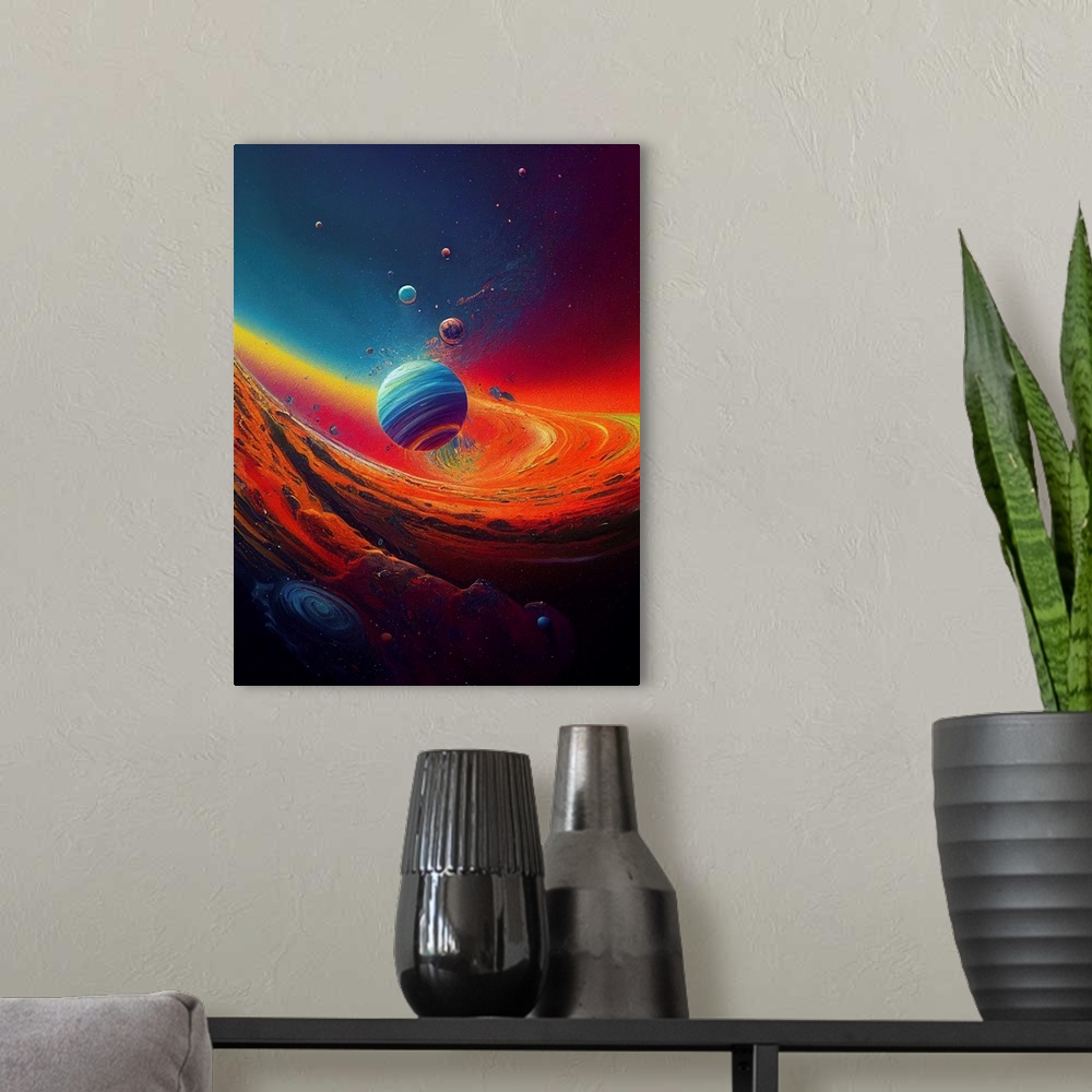 A modern room featuring Planet I
