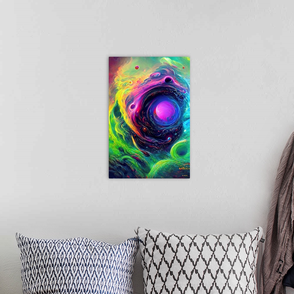 A bohemian room featuring Purple Orb Swirls