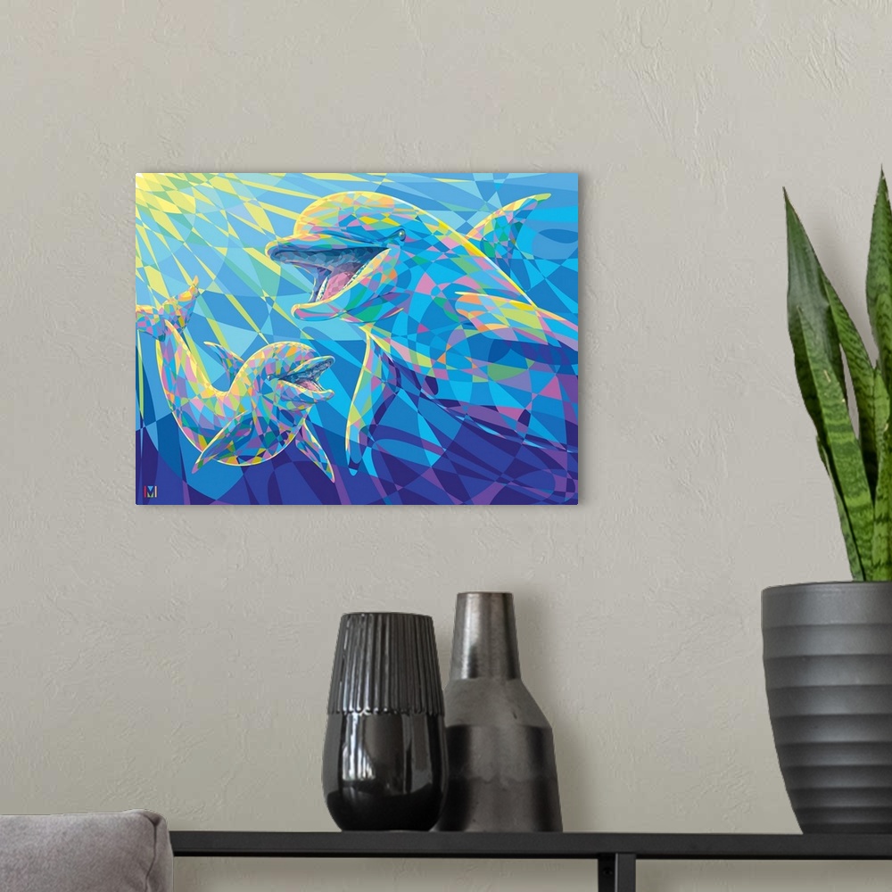 A modern room featuring Rainbow Dolphins