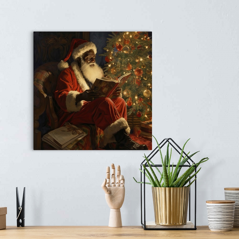 A bohemian room featuring Santa Checking His List 5