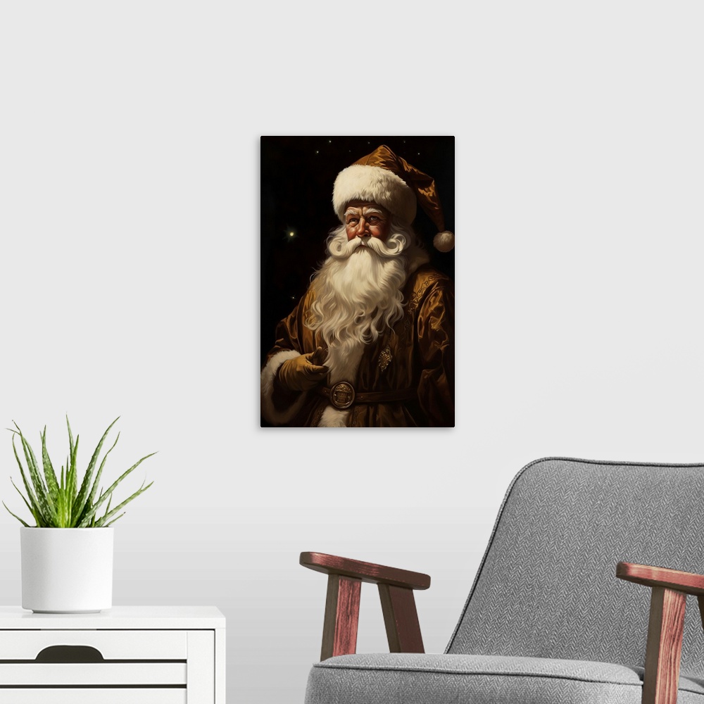 A modern room featuring Santa Portrait 3