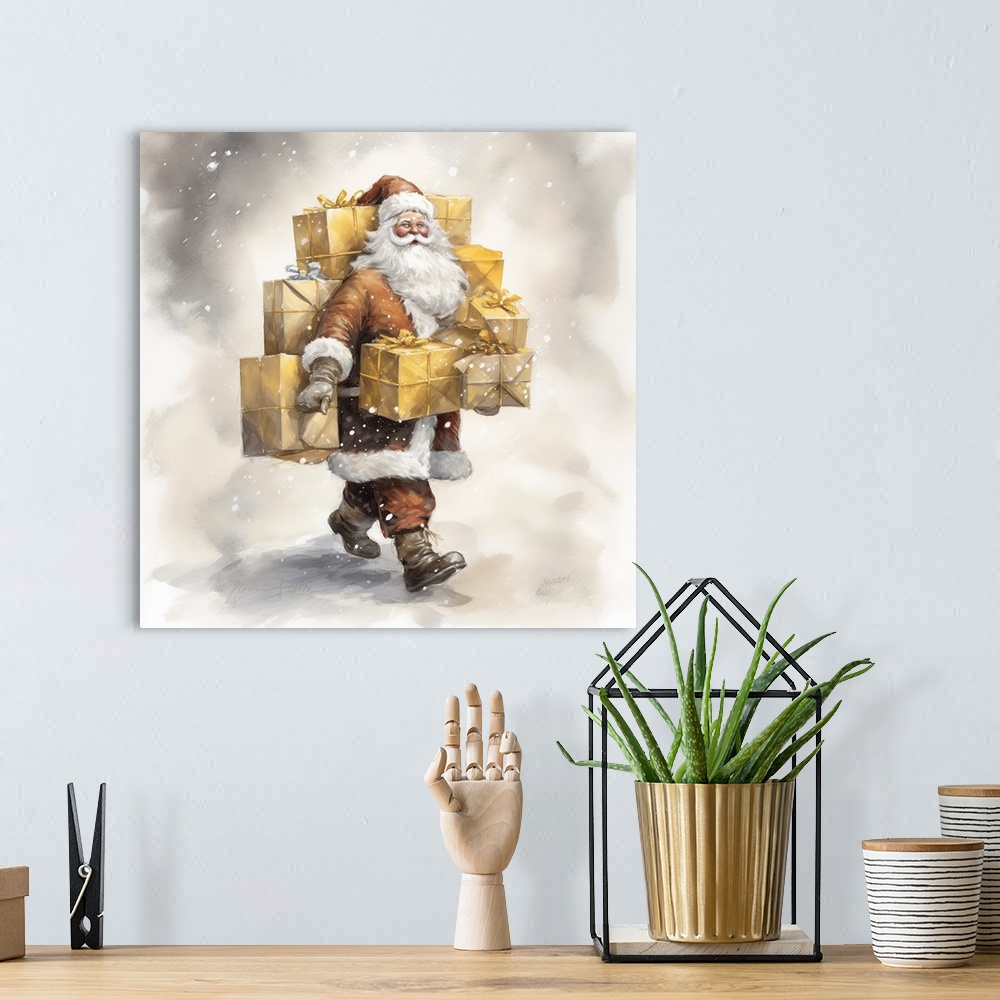 A bohemian room featuring Santa With Gifts 1