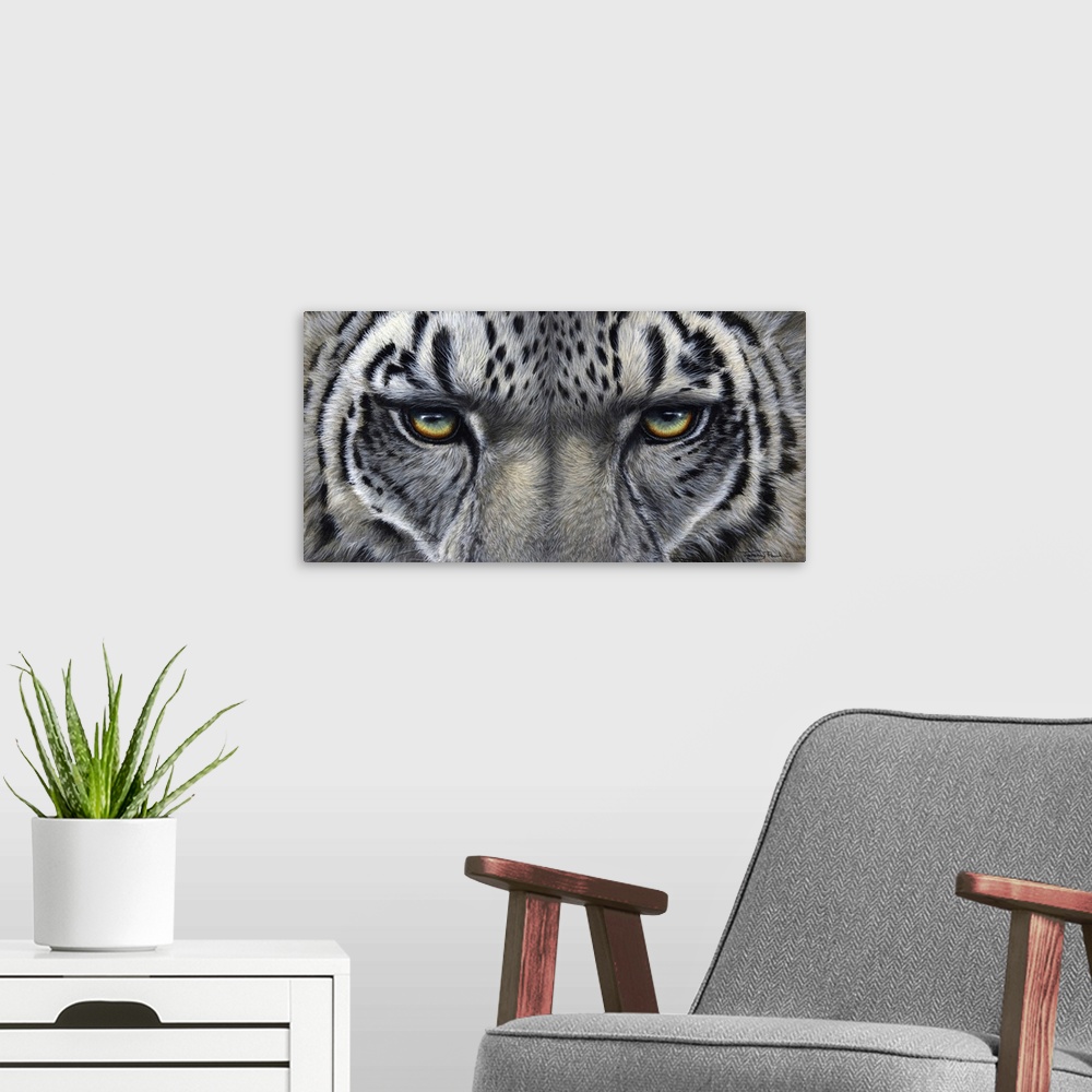 A modern room featuring Snow Leopard Eyes